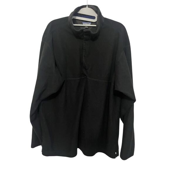 Patagonia Other - Vintage Patagonia Fleece Pullover •Mens L• Snap T Black Sweater Made in USA